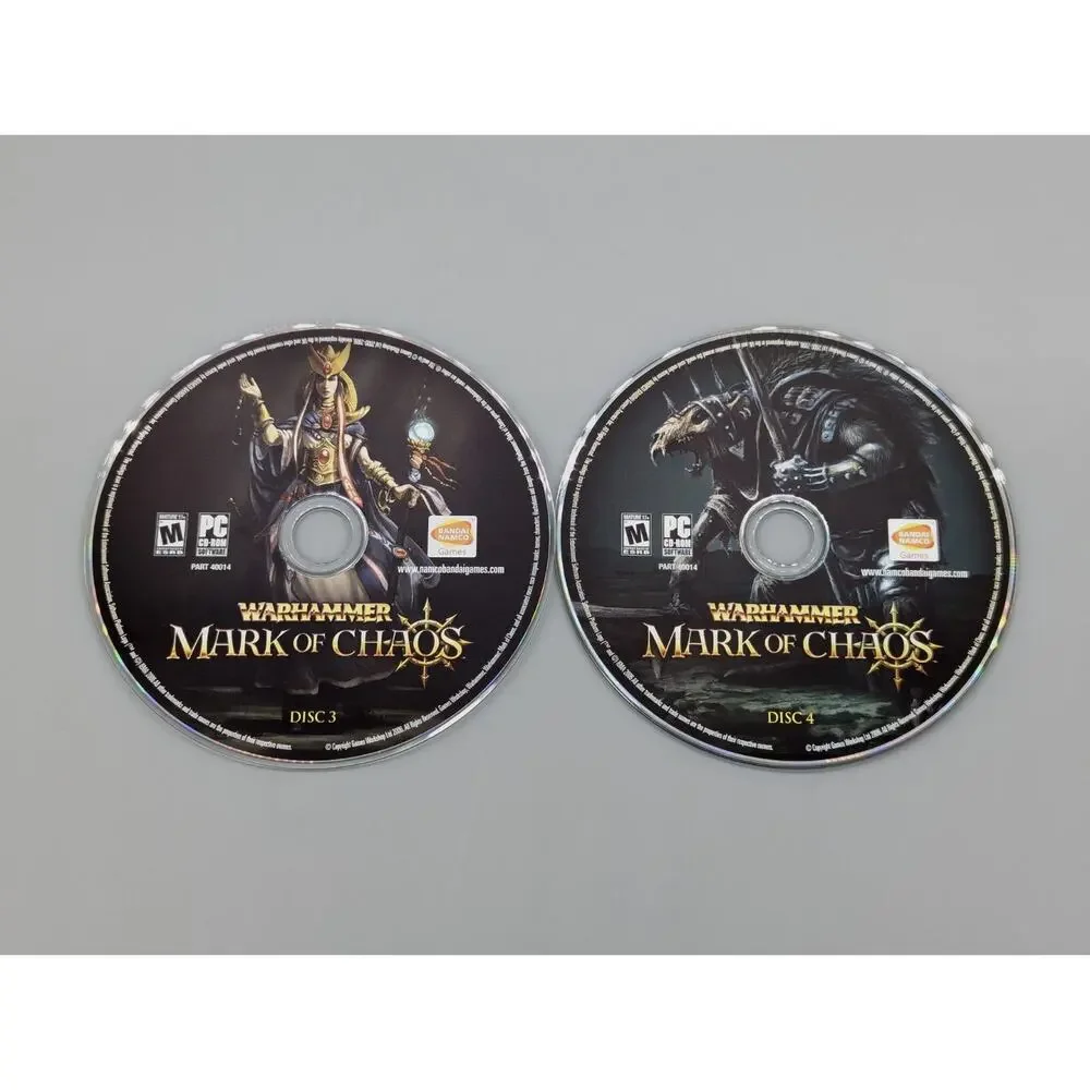 Warhammer Mark of Chaos PC 2006 6 Discs With Manual Bandai Games